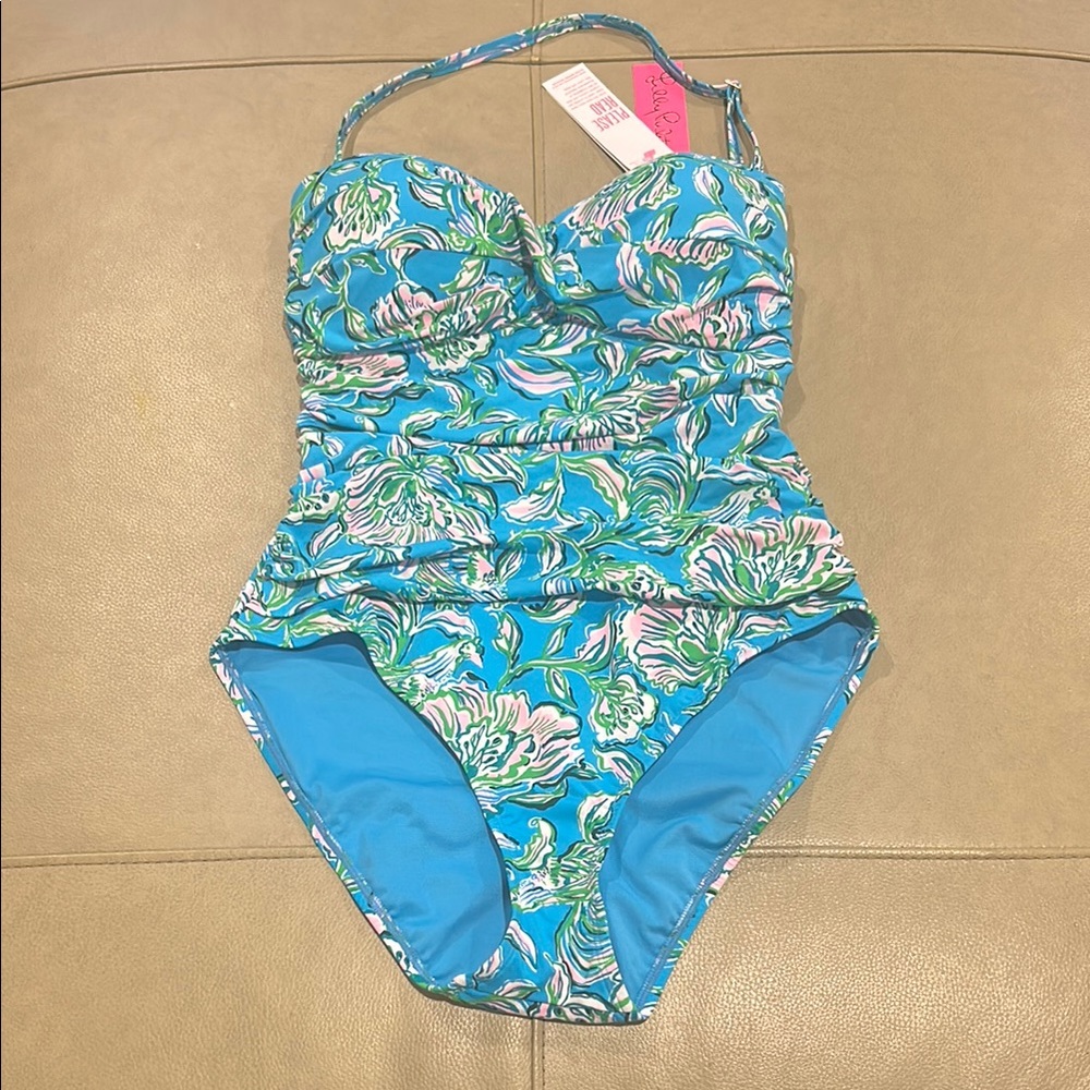 Lily Pulitzer Women Floral Blue One Piece Swimsuit